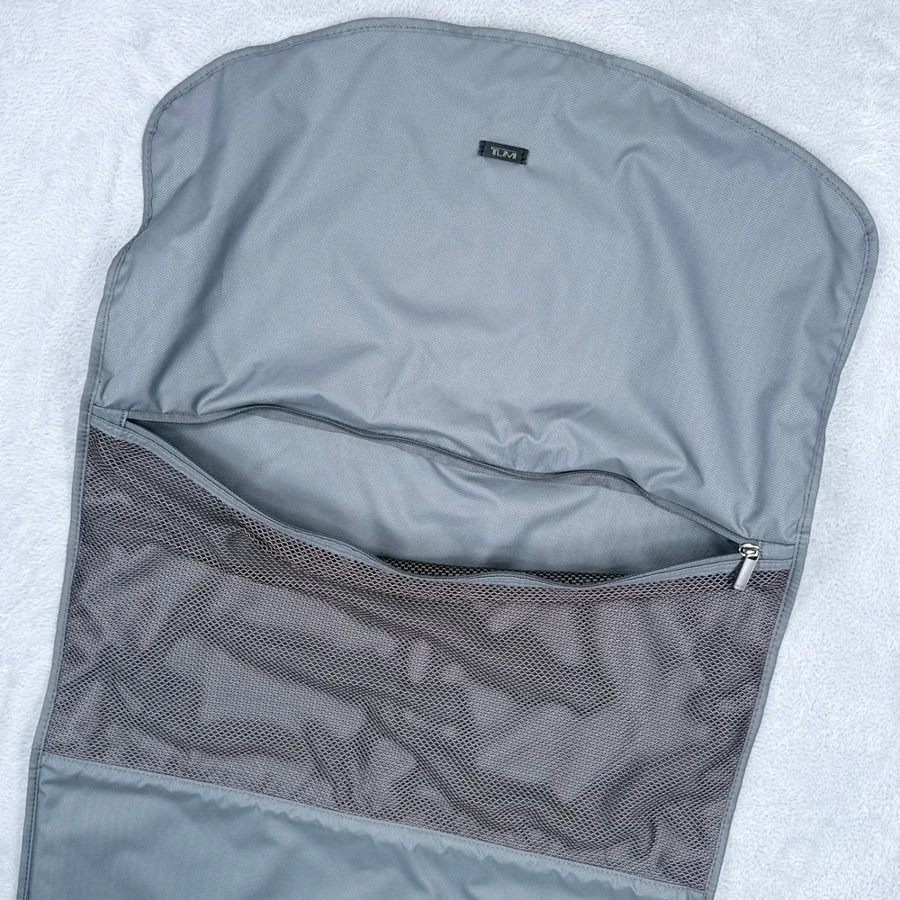 Tumi Garment Bag Set 2 Gray Nylon Suit Covers Travel Hanging Tri-Fold Zip 35x21